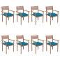 Stapelbare Gartenstühle mit Kissen 8 Stk. Massivholz Teak Stapelbare Gartenstühle mit Kissen 8 Stk. Massivholz Teak