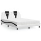 vidaXL Bett mit Matratze Weiß und Schwarz 140x200 cm Kunstleder vidaXL Bett mit Matratze Weiß und Schwarz 140x200 cm Kunstleder