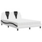 vidaXL Bett mit Matratze Weiß und Schwarz 140x200 cm Kunstleder vidaXL Bett mit Matratze Weiß und Schwarz 140x200 cm Kunstleder