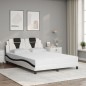 vidaXL Bett mit Matratze Weiß und Schwarz 140x200 cm Kunstleder vidaXL Bett mit Matratze Weiß und Schwarz 140x200 cm Kunstleder