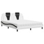 vidaXL Bett mit Matratze Weiß und Schwarz 160x200 cm Kunstleder vidaXL Bett mit Matratze Weiß und Schwarz 160x200 cm Kunstleder