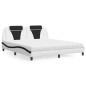 vidaXL Bett mit Matratze Weiß und Schwarz 180x200 cm Kunstleder vidaXL Bett mit Matratze Weiß und Schwarz 180x200 cm Kunstleder