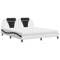 vidaXL Bett mit Matratze Weiß und Schwarz 180x200 cm Kunstleder vidaXL Bett mit Matratze Weiß und Schwarz 180x200 cm Kunstleder