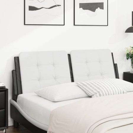 vidaXL Kopfteil-Kissen Weiß und Schwarz 140 cm Kunstleder
