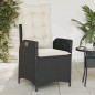 vidaXL Gartensessel Verstellbar mit Kissen Schwarz Poly Rattan vidaXL Gartensessel Verstellbar mit Kissen Schwarz Poly Rattan