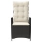 vidaXL Gartensessel Verstellbar mit Kissen Schwarz Poly Rattan vidaXL Gartensessel Verstellbar mit Kissen Schwarz Poly Rattan