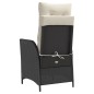 vidaXL Gartensessel Verstellbar mit Kissen Schwarz Poly Rattan vidaXL Gartensessel Verstellbar mit Kissen Schwarz Poly Rattan