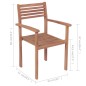 Stapelbare Gartenstühle mit Kissen 8 Stk. Massivholz Teak Stapelbare Gartenstühle mit Kissen 8 Stk. Massivholz Teak