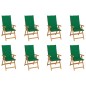 vidaXL Verstellbare Gartenstühle mit Auflagen 8 Stk. Massivholz Teak vidaXL Verstellbare Gartenstühle mit Auflagen 8 Stk. Massivholz Teak