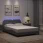 vidaXL Bettgestell mit LED Grau 140x200 cm Kunstleder vidaXL Bettgestell mit LED Grau 140x200 cm Kunstleder