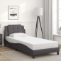 vidaXL Bettgestell mit Kopfteil Grau 100x200 cm Kunstleder vidaXL Bettgestell mit Kopfteil Grau 100x200 cm Kunstleder