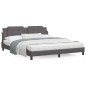 vidaXL Bettgestell mit Kopfteil Grau 180x200 cm Kunstleder vidaXL Bettgestell mit Kopfteil Grau 180x200 cm Kunstleder