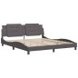 vidaXL Bettgestell mit Kopfteil Grau 180x200 cm Kunstleder vidaXL Bettgestell mit Kopfteil Grau 180x200 cm Kunstleder