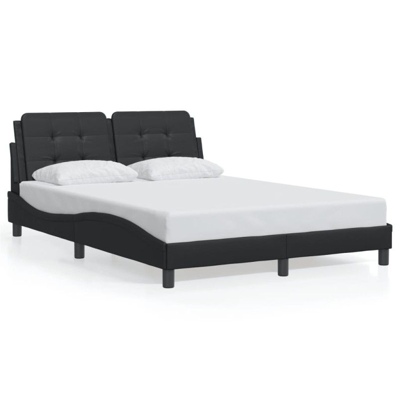 vidaXL Bettgestell mit Kopfteil Schwarz 120x200 cm Kunstleder vidaXL Bettgestell mit Kopfteil Schwarz 120x200 cm Kunstleder