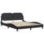 vidaXL Bettgestell mit Kopfteil Schwarz 160x200 cm Kunstleder vidaXL Bettgestell mit Kopfteil Schwarz 160x200 cm Kunstleder