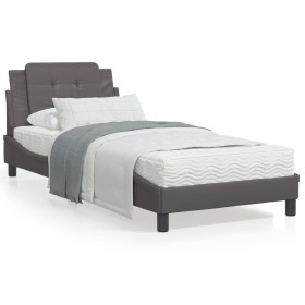 vidaXL Bettgestell mit Kopfteil Grau 80x200 cm Kunstleder