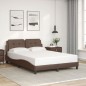 vidaXL Bettgestell mit Kopfteil Braun 140x190 cm Kunstleder vidaXL Bettgestell mit Kopfteil Braun 140x190 cm Kunstleder