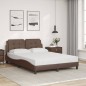 vidaXL Bett mit Matratze Braun 140x200 cm Kunstleder vidaXL Bett mit Matratze Braun 140x200 cm Kunstleder