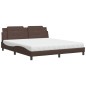 vidaXL Bett mit Matratze Braun 180x200 cm Kunstleder vidaXL Bett mit Matratze Braun 180x200 cm Kunstleder