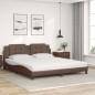 vidaXL Bett mit Matratze Braun 180x200 cm Kunstleder vidaXL Bett mit Matratze Braun 180x200 cm Kunstleder