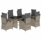 vidaXL 7-tlg. Garten-Essgruppe mit Kissen Grau Poly Rattan vidaXL 7-tlg. Garten-Essgruppe mit Kissen Grau Poly Rattan