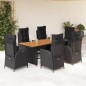 vidaXL 7-tlg. Garten-Essgruppe mit Kissen Schwarz Poly Rattan vidaXL 7-tlg. Garten-Essgruppe mit Kissen Schwarz Poly Rattan