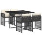 vidaXL 5-tlg. Garten-Essgruppe mit Kissen Schwarz Poly Rattan vidaXL 5-tlg. Garten-Essgruppe mit Kissen Schwarz Poly Rattan
