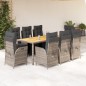 vidaXL 9-tlg. Garten-Essgruppe mit Kissen Grau Poly Rattan vidaXL 9-tlg. Garten-Essgruppe mit Kissen Grau Poly Rattan