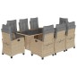 vidaXL 9-tlg. Garten-Essgruppe mit Kissen Beigemischung Poly Rattan vidaXL 9-tlg. Garten-Essgruppe mit Kissen Beigemischung Poly Rattan