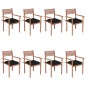 Stapelbare Gartenstühle mit Kissen 8 Stk. Massivholz Teak Stapelbare Gartenstühle mit Kissen 8 Stk. Massivholz Teak