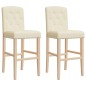 vidaXL Barstühle 2 Stk. Massivholz Gummibaum und Stoff vidaXL Barstühle 2 Stk. Massivholz Gummibaum und Stoff