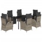 vidaXL 7-tlg. Garten-Essgruppe mit Kissen Grau Poly Rattan vidaXL 7-tlg. Garten-Essgruppe mit Kissen Grau Poly Rattan