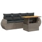 vidaXL 5-tlg. Garten-Sofagarnitur mit Kissen Grau Poly Rattan vidaXL 5-tlg. Garten-Sofagarnitur mit Kissen Grau Poly Rattan