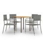 5-tlg. Garten-Essgruppe Poly Rattan Anthrazit 5-tlg. Garten-Essgruppe Poly Rattan Anthrazit