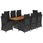 vidaXL 9-tlg. Garten-Essgruppe mit Kissen Schwarz Poly Rattan vidaXL 9-tlg. Garten-Essgruppe mit Kissen Schwarz Poly Rattan