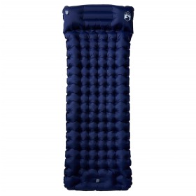 vidaXL Selbstaufblasende Isomatte mit Kissen Marineblau