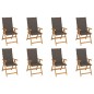 Garten-Liegestühle mit Kissen 8 Stk. Massivholz Teak Garten-Liegestühle mit Kissen 8 Stk. Massivholz Teak