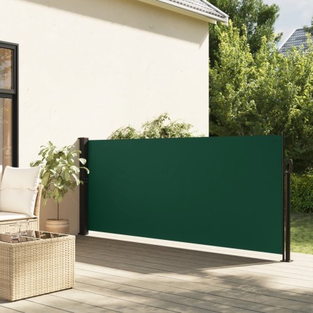 vidaXL Seitenmarkise Ausziehbar Dunkelgrün 140x600 cm