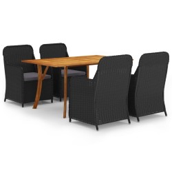 5-tlg. Garten-Essgruppe Schwarz