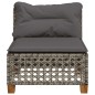 vidaXL Gartensofa ohne Armlehnen mit Kissen Grau Poly Rattan vidaXL Gartensofa ohne Armlehnen mit Kissen Grau Poly Rattan