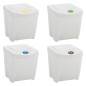 vidaXL Stapelbare Mülleimer 4 Stk. Weiß 100 L Polypropylen vidaXL Stapelbare Mülleimer 4 Stk. Weiß 100 L Polypropylen
