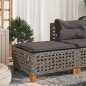 vidaXL Gartenhocker mit Kissen Grau 63,5x56x32 cm Poly Rattan vidaXL Gartenhocker mit Kissen Grau 63,5x56x32 cm Poly Rattan