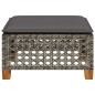vidaXL Gartenhocker mit Kissen Grau 63,5x56x32 cm Poly Rattan vidaXL Gartenhocker mit Kissen Grau 63,5x56x32 cm Poly Rattan