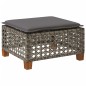 vidaXL Gartenhocker mit Kissen Grau 63,5x56x32 cm Poly Rattan vidaXL Gartenhocker mit Kissen Grau 63,5x56x32 cm Poly Rattan