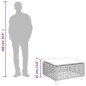 vidaXL Gartenhocker mit Kissen Grau 63,5x56x32 cm Poly Rattan vidaXL Gartenhocker mit Kissen Grau 63,5x56x32 cm Poly Rattan