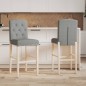 vidaXL Barstühle 2 Stk. Massivholz Gummibaum und Stoff vidaXL Barstühle 2 Stk. Massivholz Gummibaum und Stoff