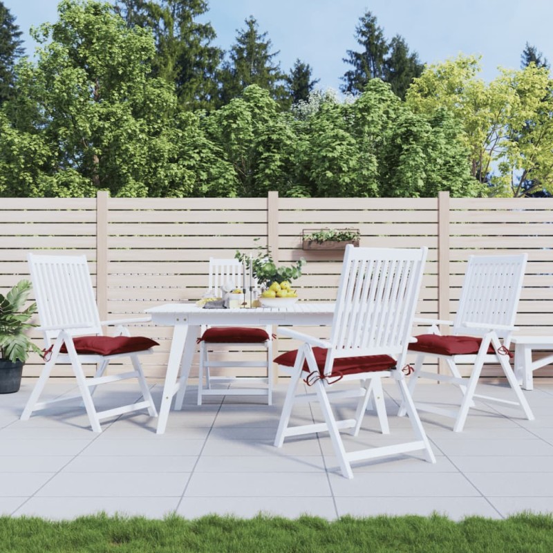 vidaXL Stuhlkissen 4 Stk. Weinrot 40x40x7 cm Oxford-Gewebe vidaXL Stuhlkissen 4 Stk. Weinrot 40x40x7 cm Oxford-Gewebe