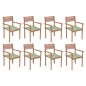 Stapelbare Gartenstühle mit Kissen 8 Stk. Massivholz Teak Stapelbare Gartenstühle mit Kissen 8 Stk. Massivholz Teak