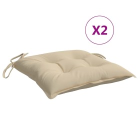 vidaXL Stuhlkissen 2 Stk. Beige 40x40x7 cm Oxford-Gewebe