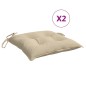 vidaXL Stuhlkissen 2 Stk. Beige 40x40x7 cm Oxford-Gewebe vidaXL Stuhlkissen 2 Stk. Beige 40x40x7 cm Oxford-Gewebe